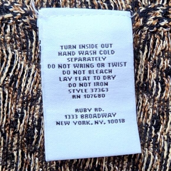 Ruby Rd. Petite PXL Leopard Print Open Front Cardigan With Metallic Gold Fringe - Picture 6 of 6